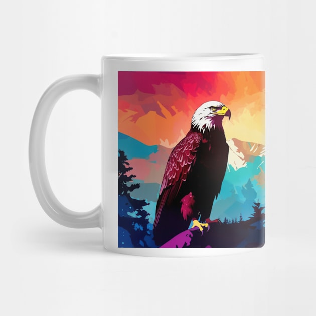 Majestic Eagle Silhouette: Freedom's Colors by Unboxed Mind of J.A.Y LLC 